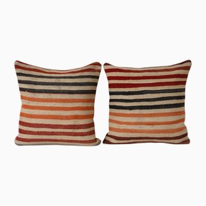 Bohemian Turkish Kilim Cushion Set in Wool, Set of 2