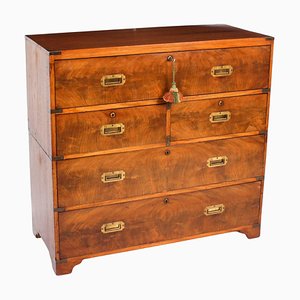 Antique Victorian Campaign Era Military Chest of Drawers, 1840