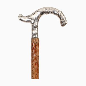 Antique Victorian Silver Plated Children's Walking Stick, 1890s
