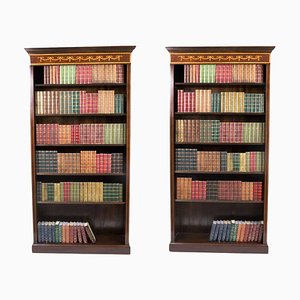 Offene Vintage Bücherregale aus Mahagoni im Sheraton Stil, 2er Set