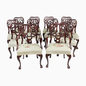 Antique George II Revival Dining Chairs by Robert Strahan, 1920s, Set of 12