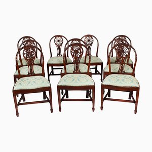 Vintage English Regency Dining Chairs in Mahogany, 1950s, Set of 10