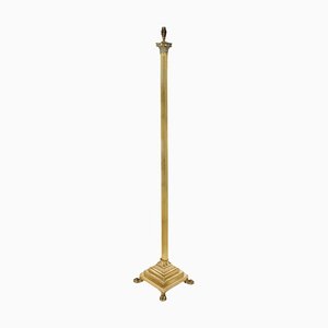 Antique Neoclassical Brass Corinthian Column Standard Lamp, 1890s