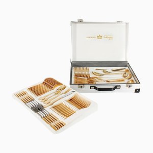 Vintage Solingen Gold Plated Canteen Cutlery, Set of 69