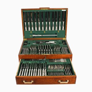 Vintage Kings Pattern Sterling Silver Cutlery from Harrods, 1963, Set of 117