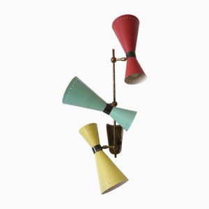 Applique a tre braccia Diabolo attribuita a Bag Turgi, anni '50