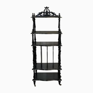 Mueble de música Napoleón III de finales del siglo XIX de madera ennegrecida