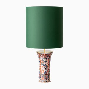 Antique Chinoiserie Delft-Style Faience Table Lamp by Géo Martel, Desvres, France, 1900s