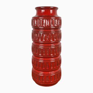 Vaso grande in ceramica smaltata rossa, Germania Ovest, anni '60