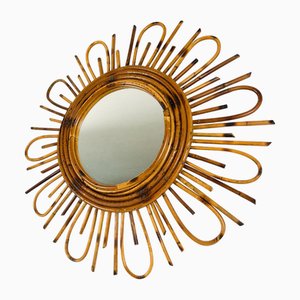 Italian Rattan Mirror, 1960s