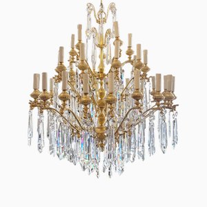 Gilt & Crystal Chandelier with 35 Arms, 1950s