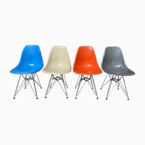 Vintage Fiberglass DSR Eiffel Chairs by Charles and Ray Eames for Herman Miller, 1950s, Set of 4