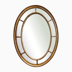 Large Late 19th Century French Giltwood Oval Margin Mirror