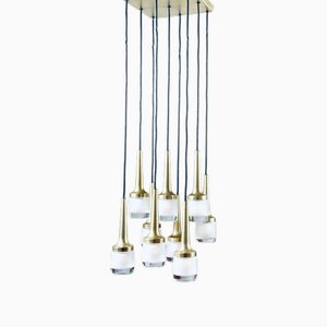 Cascade Lamp with Brass-Plated Pendulums from Staff Leuchten, 1960s