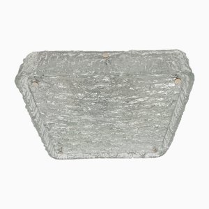 Square Ice Glass Ceiling Lamp from Kaiser Leuchten, 1970s