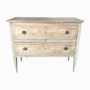 Italian Neoclassical Bleached Walnut Commode with Inlay, 19th Century