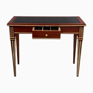 Consola neoclásica antigua con tablero de vidrio negro, años 10