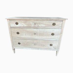 Italian Neoclassical Bleached Cherry Commode with Inlay, 18th Century