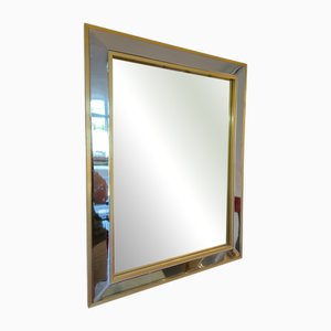 Postmodern Chrome and Brass Mirror from Zevi, Italy, 1978