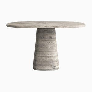 Silberner Travertino Wedge Esstisch von Serafini