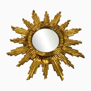 Gilded Wooden Sun Mirror