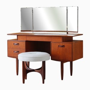 Toeletta Fresco vintage in teak con specchio trittico di Wilkins per G Plan, anni '60