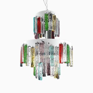 Lustre Style Art Déco en Verre de Murano, Venise, Italie, 1979