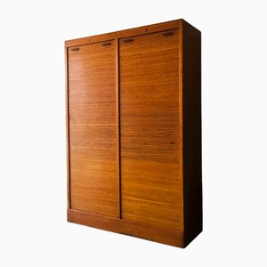 Cajonera danesa de puertas enrollables de teca, años 60
