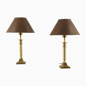 Lampade da tavolo in ottone, Germania, anni '80, set di 2