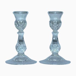 Französische Kerzenhalter aus Bleischliff Kristallglas von Cristal Darques, 1970er, 2er Set