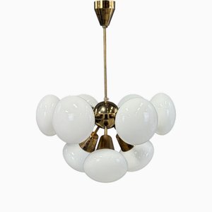 Lampadario Sputnik Mid-Century in ottone di Kamenický Šenov, anni '70