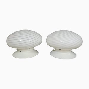 Murano Glass Table Lamps in the style of Venini, Italy, 1970s, Set of 2