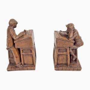 Serre-Livres Professeur et Étudiant en Résine de Henzo, 1950s, Set de 2