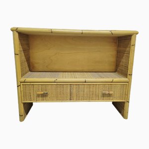 Chest of Drawers in Bamboo and Woven Wicker, Italy, 1960s-1970s