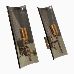 Wandlampen aus blauem Glas Modell von Gino Paroldo für Dinodei, 1960er, 2er Set