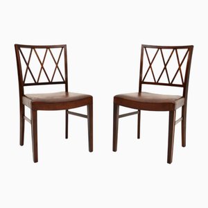 Vintage Danish Chairs attributed to Ole Wanscher, 1960, Set of 2