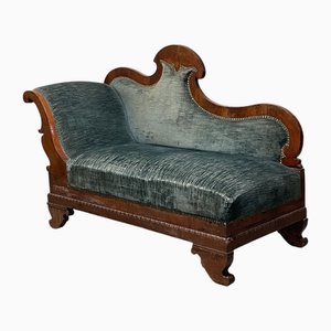 Dormeuse Charles X in legno e tessuto
