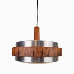 Skandinavische Vintage Hängelampe aus Teak, 1960er