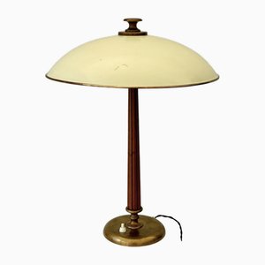 Moderne Skandinavische Modell 15625 Tischlampe aus Messing & Eiche von Böhlmarks, Schweden, 1930er