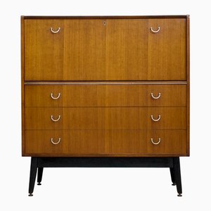 Mobiletto Mid-Century Tola e Librenza nero di G Plan, anni '50