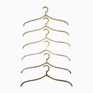 Appendiabiti Mid-Century in ottone, set di 6