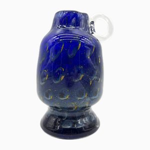 Pfauenauge Vase aus Königsblauem Glas von Eisch, 1960er