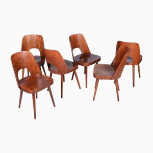Mid-Century Chairs in Beech by Oswald Heardtl, Czech, 1950s, Set of 6