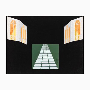 Erté, Theaterszenografie, 1930er, Tempera auf Karton