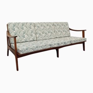 Scandinavian 3-Seater Sofa Bench in Teak and Fabric by Arne Wahl Iversen for Komfort, 1960s