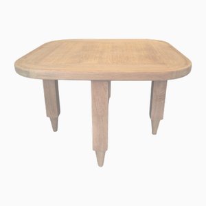 Jerome Pedestal Table in Light Oak by Guillerme Et Chambron for Votre Maison, 1970s