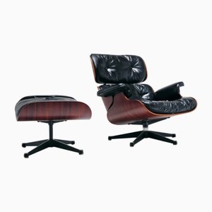 Set aus Sessel und Fußhocker von Charles Eames für Vitra, 1960er