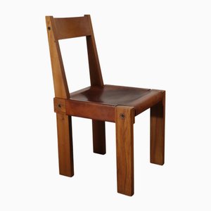 Vintage Chair in Elm and Leather, 1970