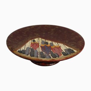 Red and Gold Fruit Bowl by Louis Dage, 1930s