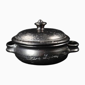 Vintage Pot with Glazed Stoneware Lid by Jean Marais, 1970